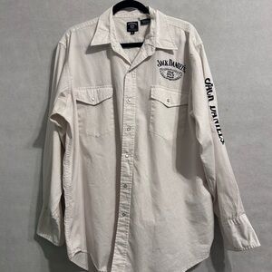 Jack Daniels Cream Men's Shirt size Xl pearl snap button western rodeo shirt